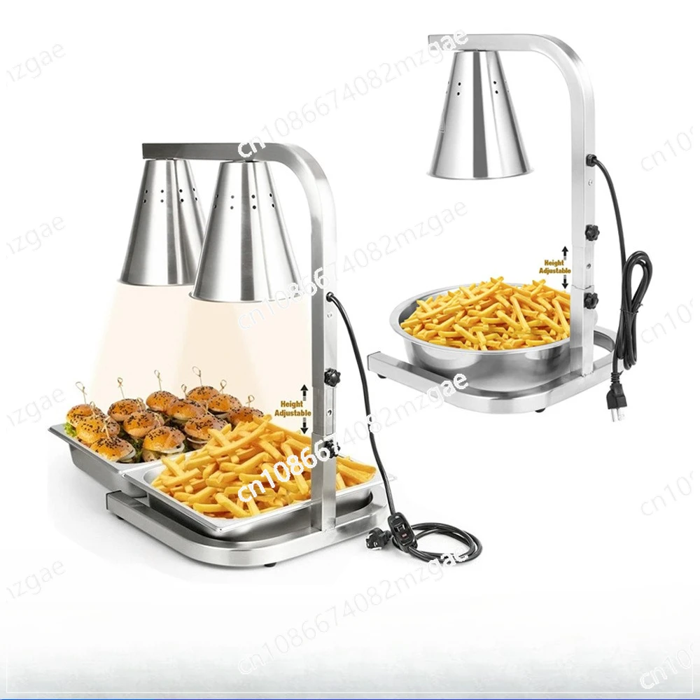 Hotel food insulation lamp Stainless steel insulation lamp Disassembly and assembly Adjustable height Buffet heating lamp