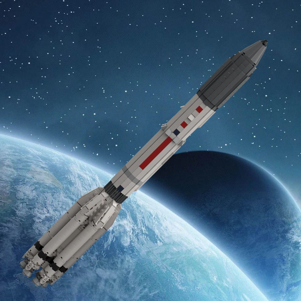 

MOC Proton M Rocket 1:110 Saturn V Scale Bricks Space Heavy Launch Vehicle Rocket Moon Universe Building Block children Toy Gift