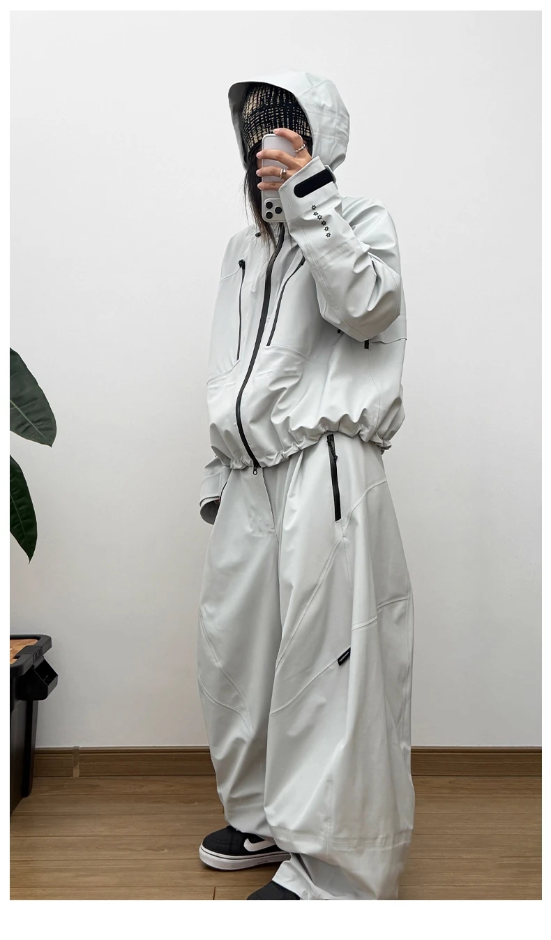 John Snow 2025, Unisex-Set aus Hartschalen-Snowboardanzug, 17 Karat wasserdichte Skijacke und Hose, winddichte Ganzbergschale für Männer und Frauen – Detail 15