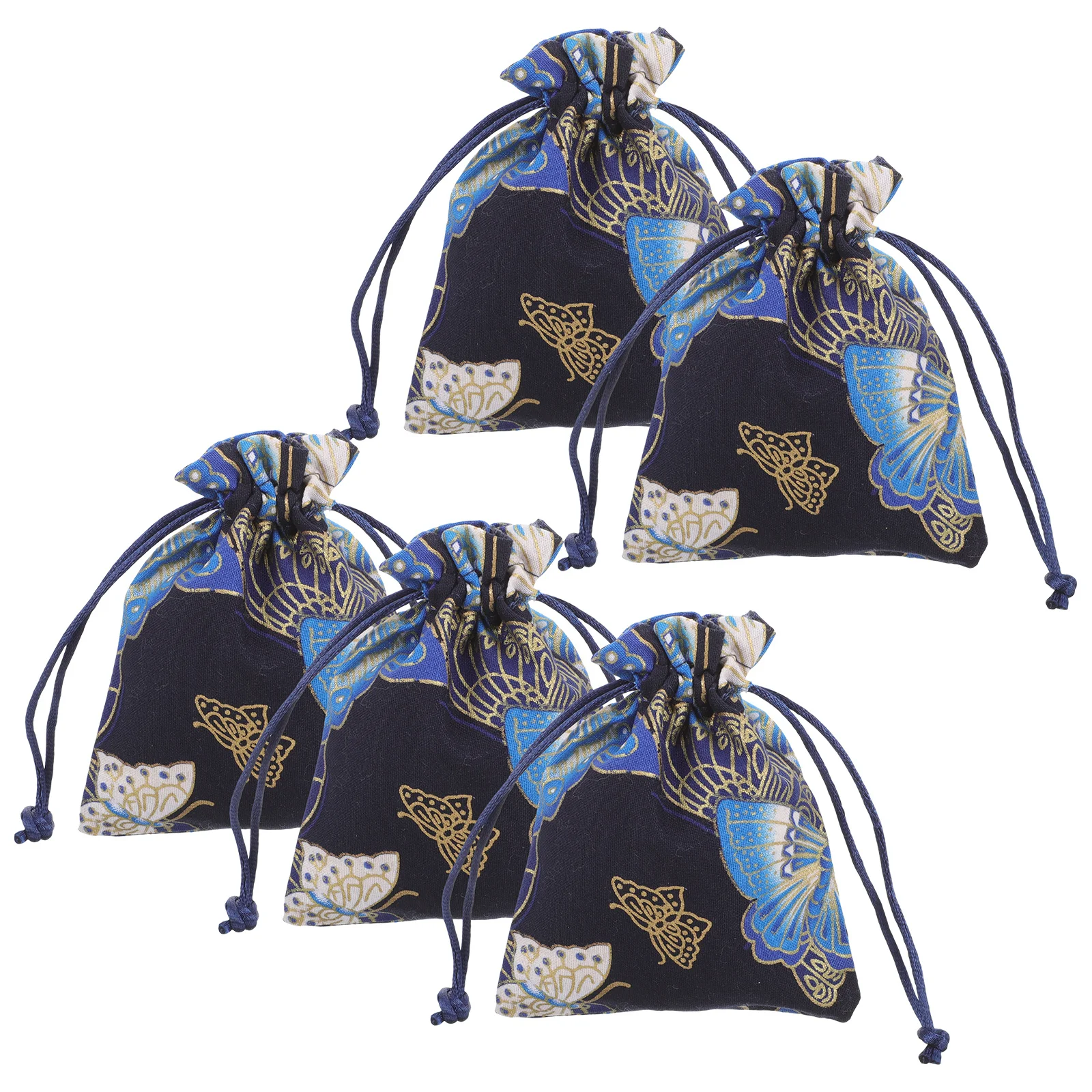 5Pcs Jewelry Gift Bags Drawstring Small Pouches for Makeup Brush Storage Wedding Party Candy Favor Drawstring Bags