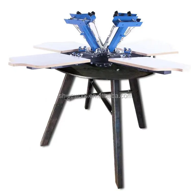 

WeWork 4 Color 4 Station Silk Screening Screenprint Press NS-404 DIY T- Shirt Screen Printing Machine With Stand
