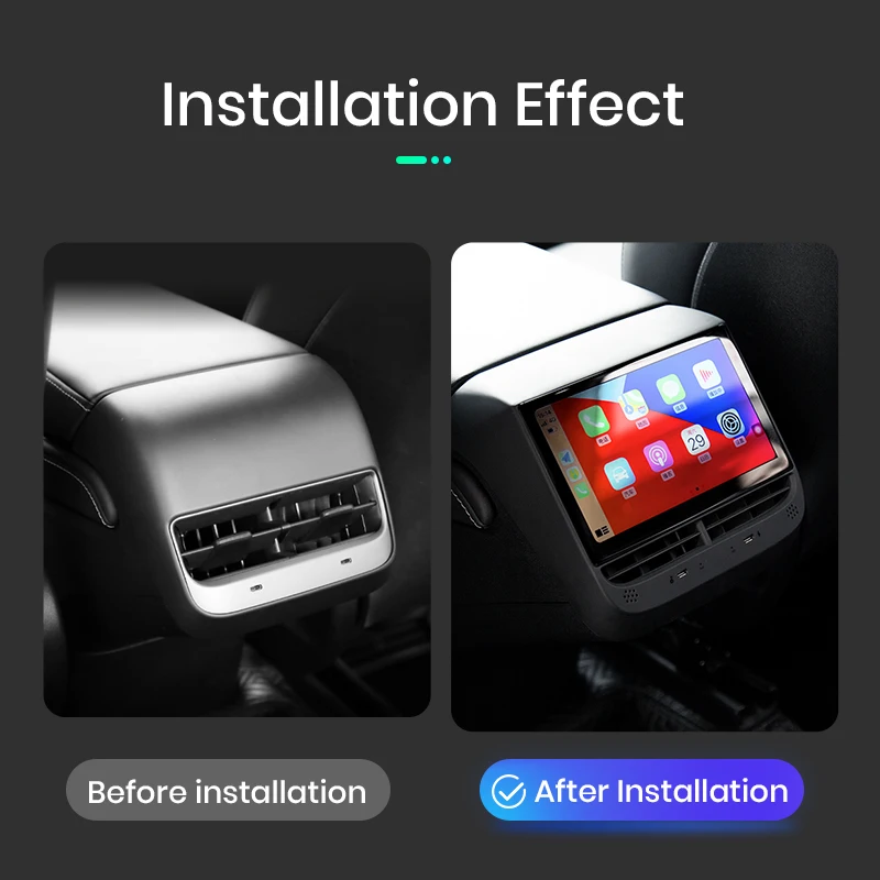 راديو السيارة التلقائي Junsun Android CarPlay لـ Tesla Model 3 2017-2023 Model Y 2019-2024 عرض الترفيه الخلفي والتحكم في المناخ