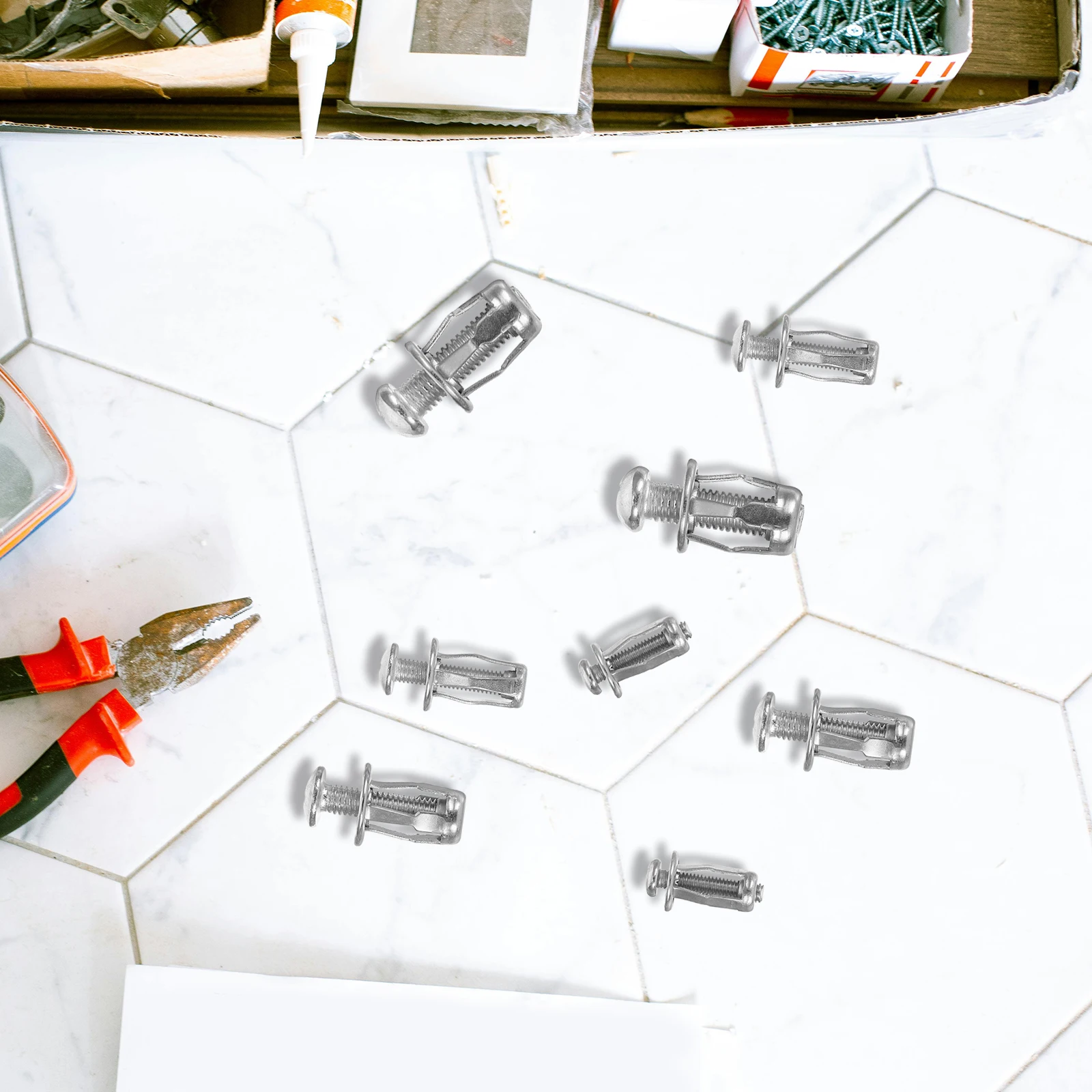 

40 шт. металлические расширительные винты, лепестковая гайка, дизайн для бетонных стен, гипсокартона, безопасное крепление, анкеры для бетонных стен