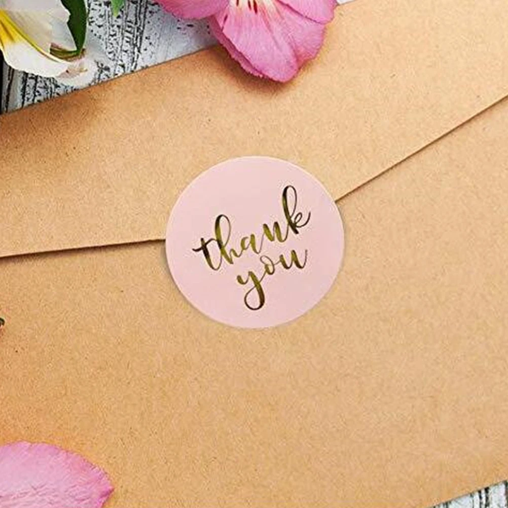 

500pcs 1Roll Packaging Sticker Adhesive Sticker Wedding Party Sealing Decorative Pink Home Essentials Vivid Color Easy Stick
