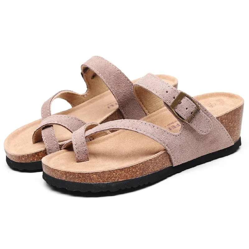 

8 Style New Women's Slippers High Quality Summer Women Beach Cork Wedge Slippers Sandals 35-42