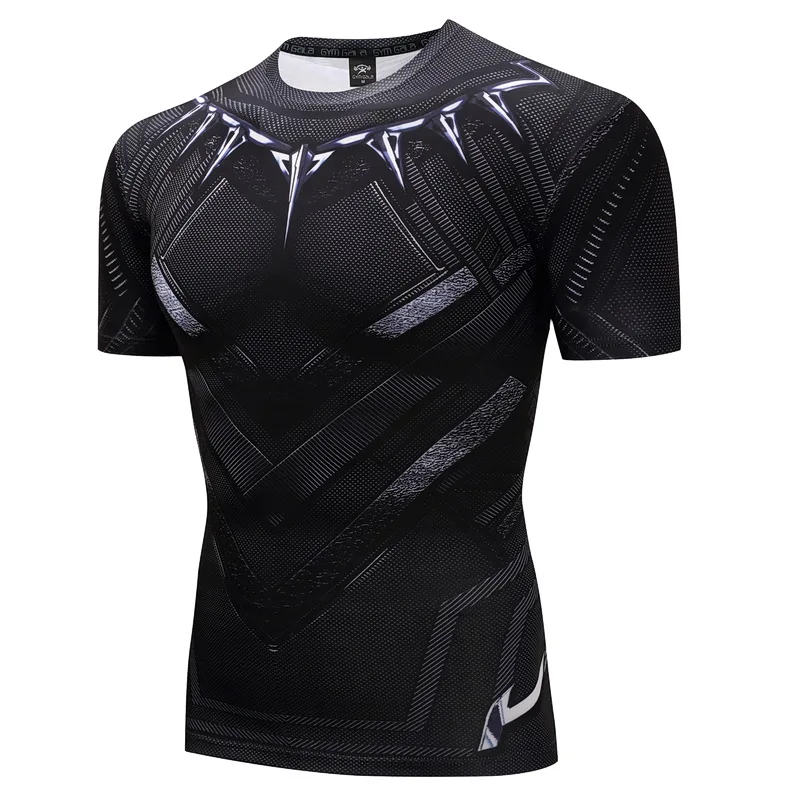 High Quality Polyester Men Running T Shirt Panther Quick Dry Fitness Shirt Training Exercise Clothes Gym Sport Shirt Tops