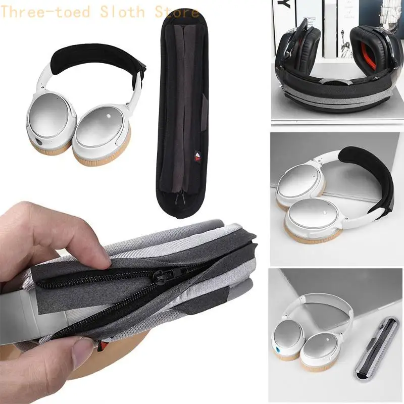 Kopfhörer Weiche für Kopf Strahl Kissen Pad Kopfhörer Ersatz Ohr Kissen Headsets S/L Größe mit Abdeckung Zipper Pad e74A – Detail 7