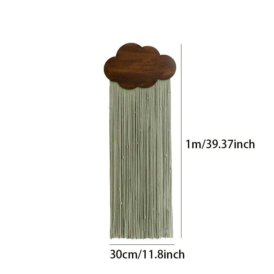 Macrame Wall Hanging Tapestry with Wooden Stick Hand-Woven Bohemia Tassel Curtain Tapestry Wedding Backgrou Boho Decor