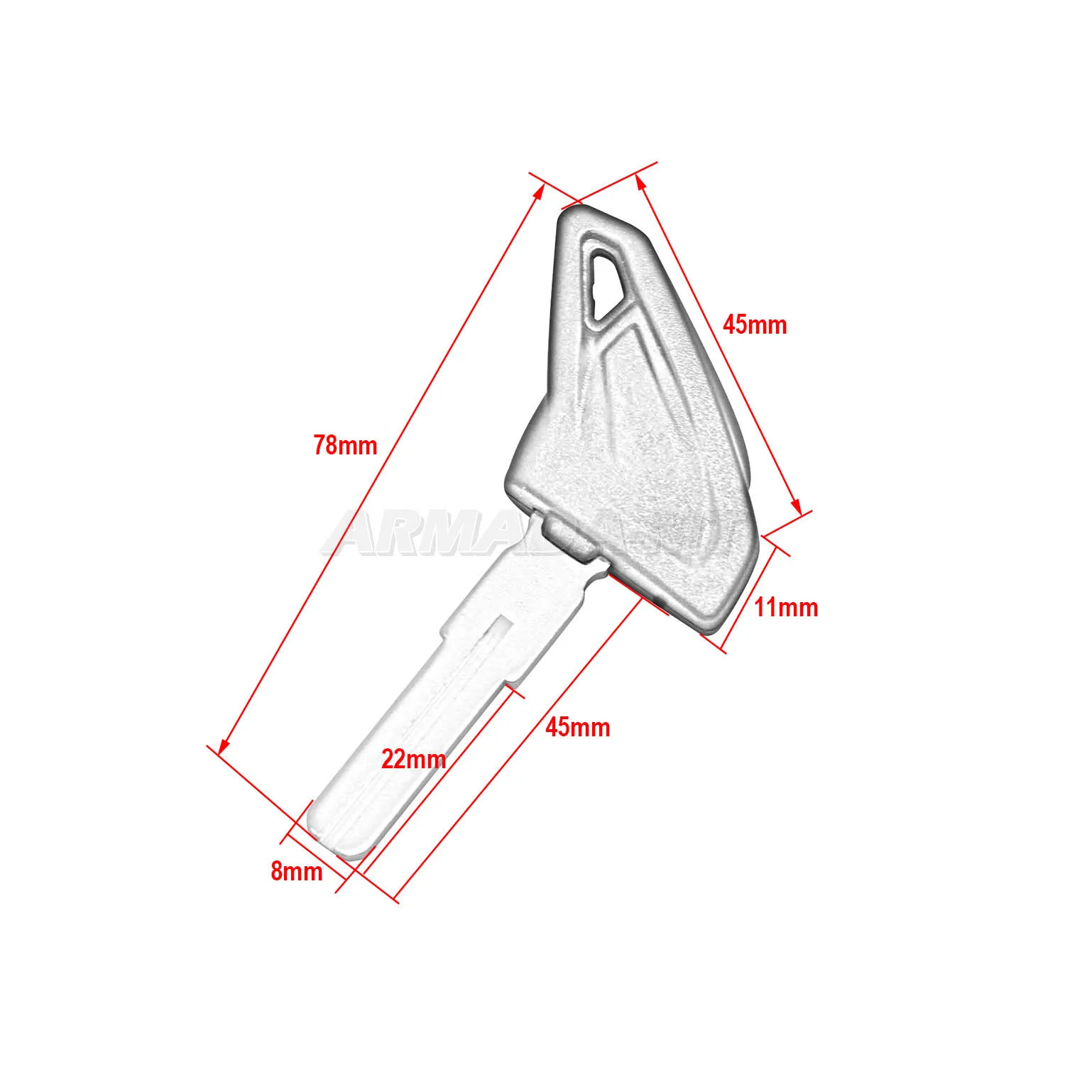 Motorcycle  For Ducati Scrambler 400/800/1100 Uncut Blank Key Replace Embryo Blade ABS Plastic