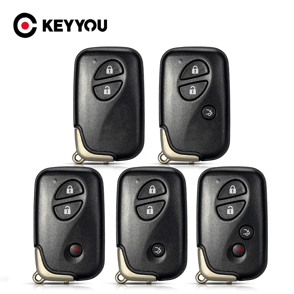 KEYYOU Replacement Keyless Car Key Shell 2/3/4 Buttons Smart Remote Key Case For Lexus GS430 ES350 GS350 LX570 IS350 RX350 IS250