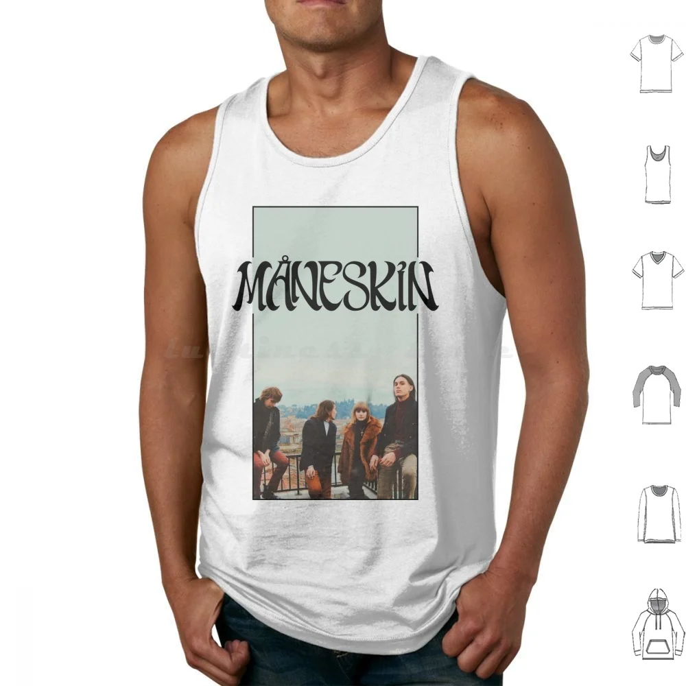 

Майки Maneskin с цифровым принтом, жилет без рукавов Maneskin Италия M  Neskin Zitti E Buoni Damiano David Esc Song Contest