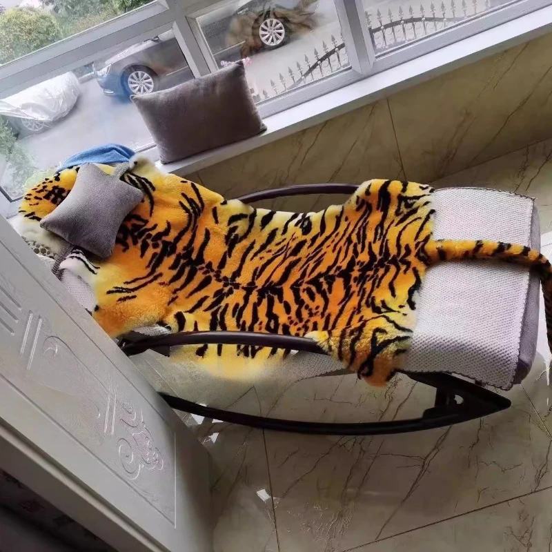 

75X110cm Simulation White Yellow Tiger Skin Leopard Skin Carpet Wall Hangings Sheepskin Sofa Chair Cushion Car Mat Home Decor