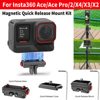 For Insta360 Ace / Ace Pro / 2 / X4  /X3 / X2 Magnetic Quick Release Adapter Base Mount Kit 1/4 Screw Sports Camera Tripod Adapt