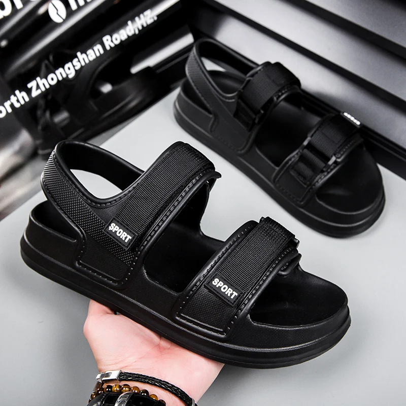

Мужские спортивные сандалии с регулируемыми двойными ремешками и открытым носком, нескользящие легкие летние пляжные туфли для прогулок и походов на открытом воздухе