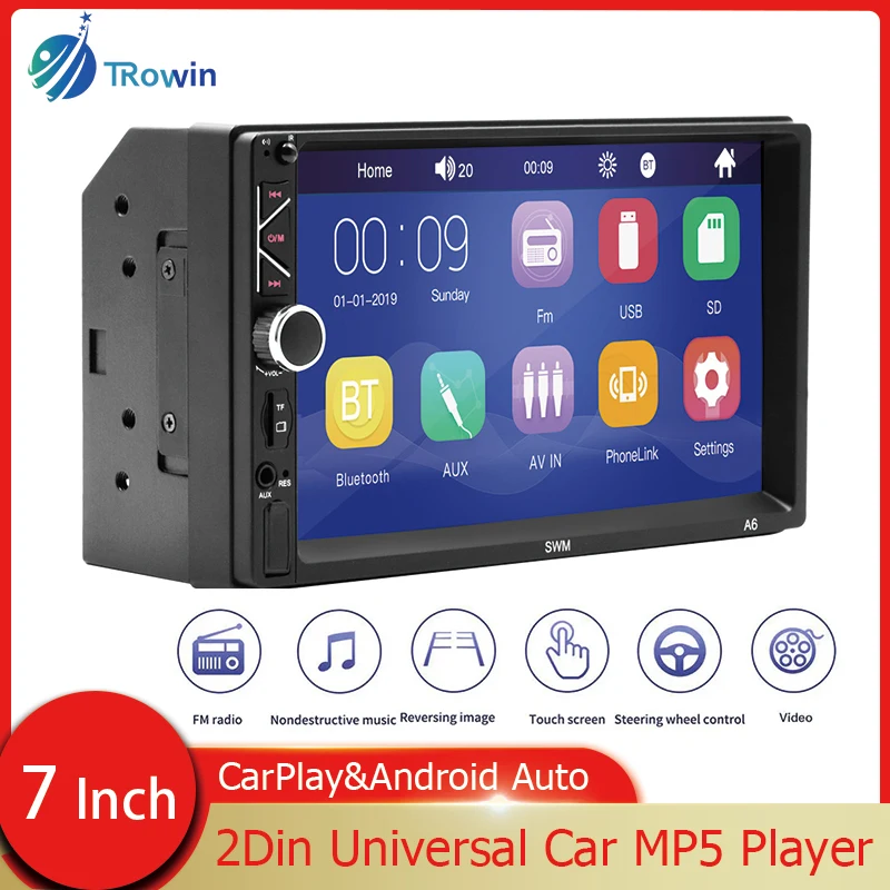 

2 Din 7" Car Radio HD Touch Screen Digital Display Mirrorlink Player Autoradio Bluetooth AUX USB Multimedia MP5 Player