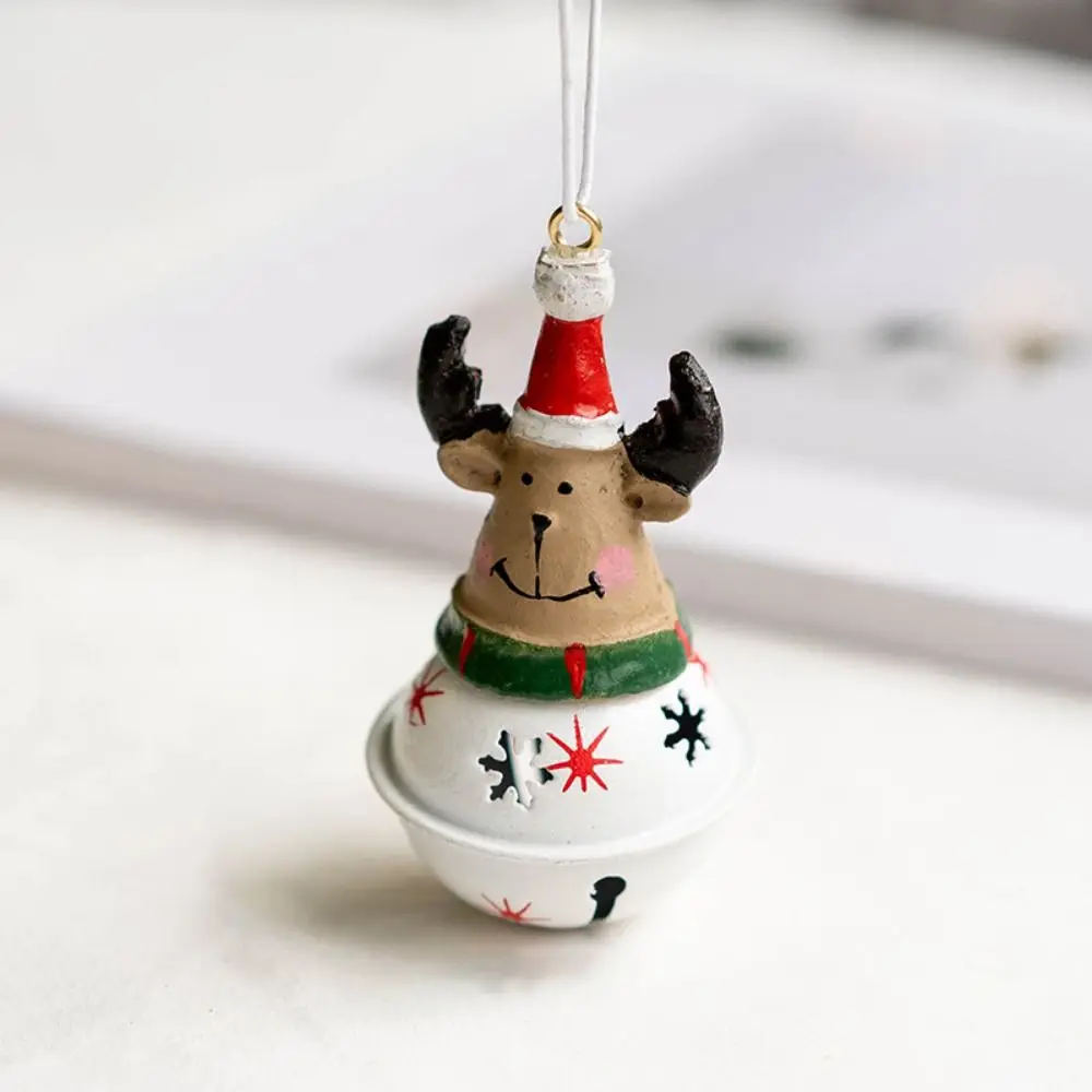 Funny Cute Christmas Santa Bell Pendant Hanging Iron Art Snowman Bell Pendant Rust-proof Xmas Tree Ornaments Christmas