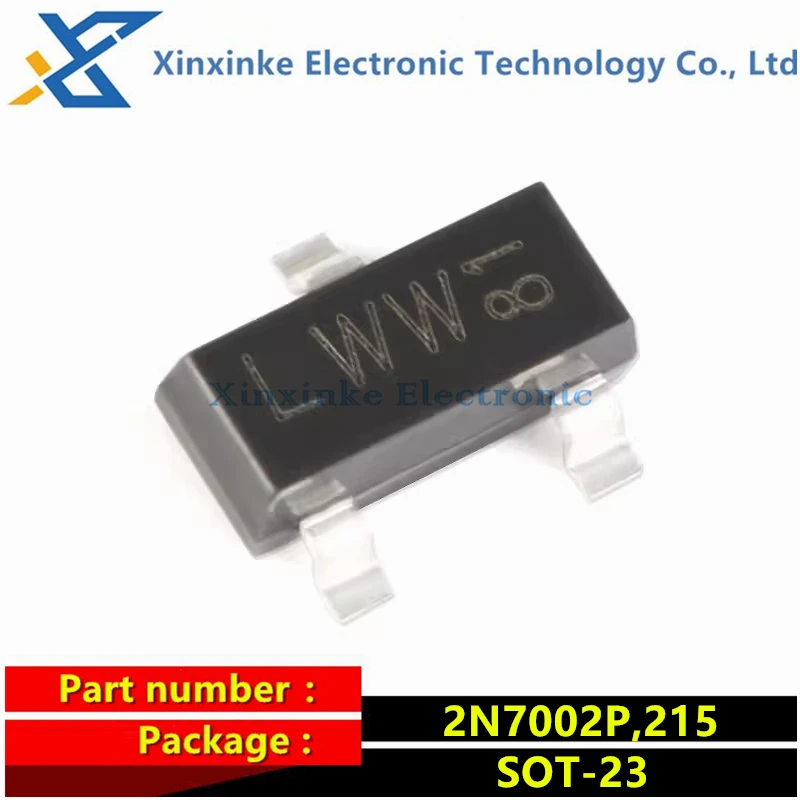 100PCS 2N7002P,215 Marking:LWW SOT-23 N-Channel 60V/360mA SMD MOSFET