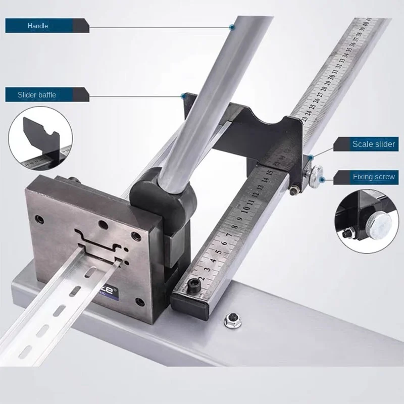 Imagem -02 - Multifuncional Din Rail Cutter Ferramenta de Corte Fácil Corte com Medidor Medida Double Wire Guide C45