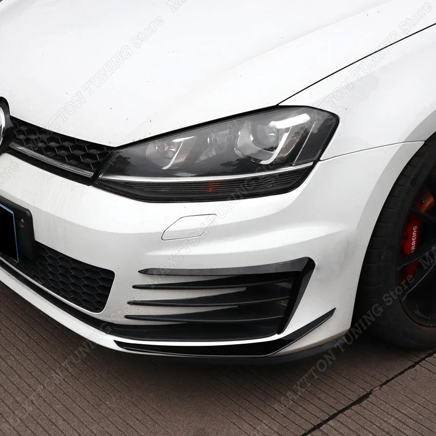 Voor VW Golf 7 MK7 GTI GTD 2012-2017 Voorbumper Side Air Vent Trim Gloss Black Intake Frame Grille splitter Spoiler Canard Lip