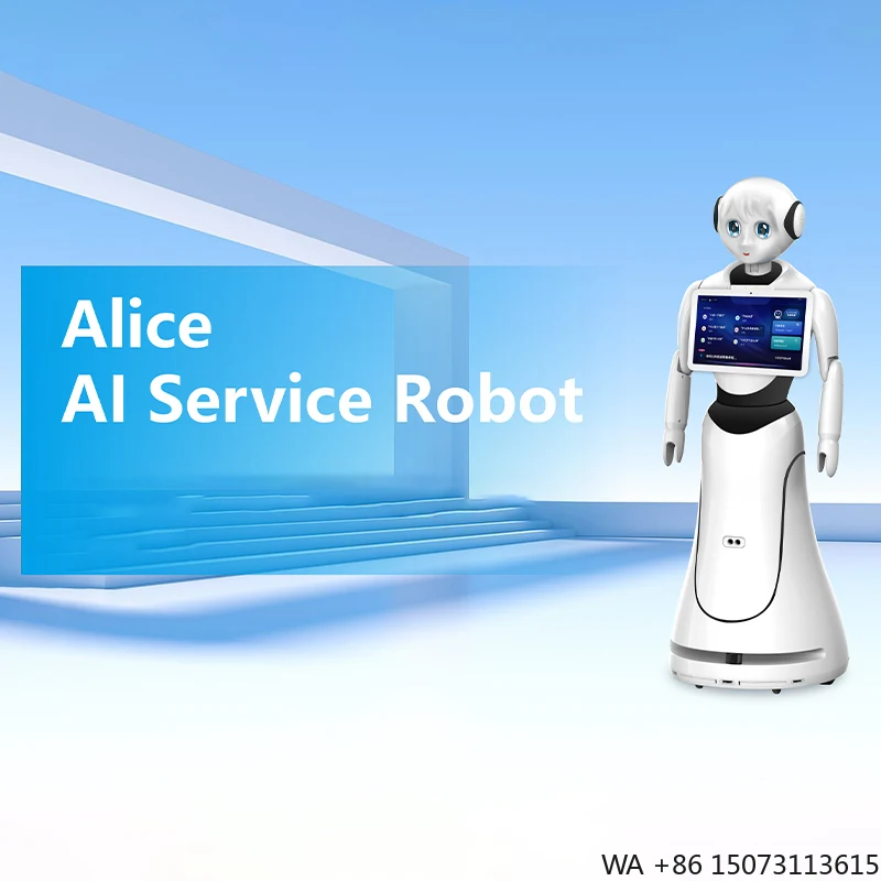 Efficient Interactive Display Self Developed AI Model Commercial Facility Service Robot for Bank Hotel Office Retail