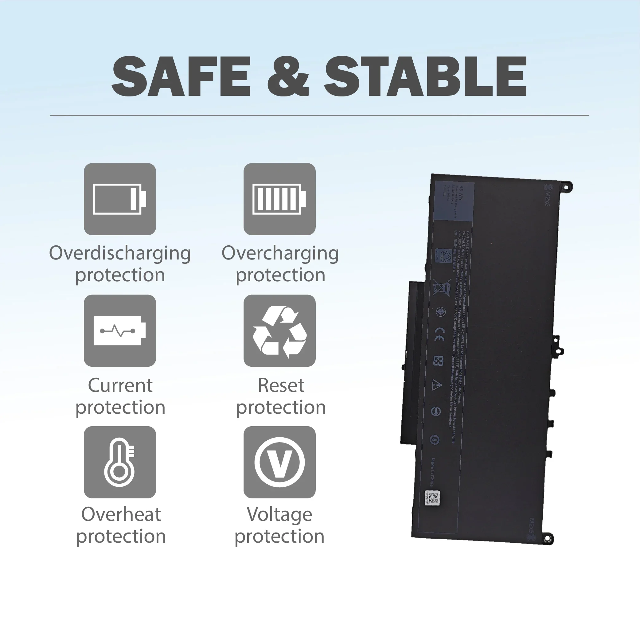 【توصيل سريع】بطارية كمبيوتر محمول J60J5 جديدة لأجهزة Dell Latitude E7270 E7470 J60J5 R1V85 MC34Y 7.6V 7000mAh 242WD 1W2Y2 #4