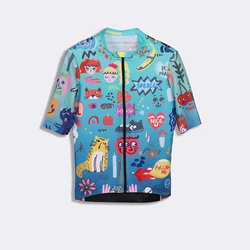 SPEXCEL New Race fit graffiti Short Sleeve Cycling Jersey Lightweight Fabric Bicycle Wear With Original YKK Zipper for man