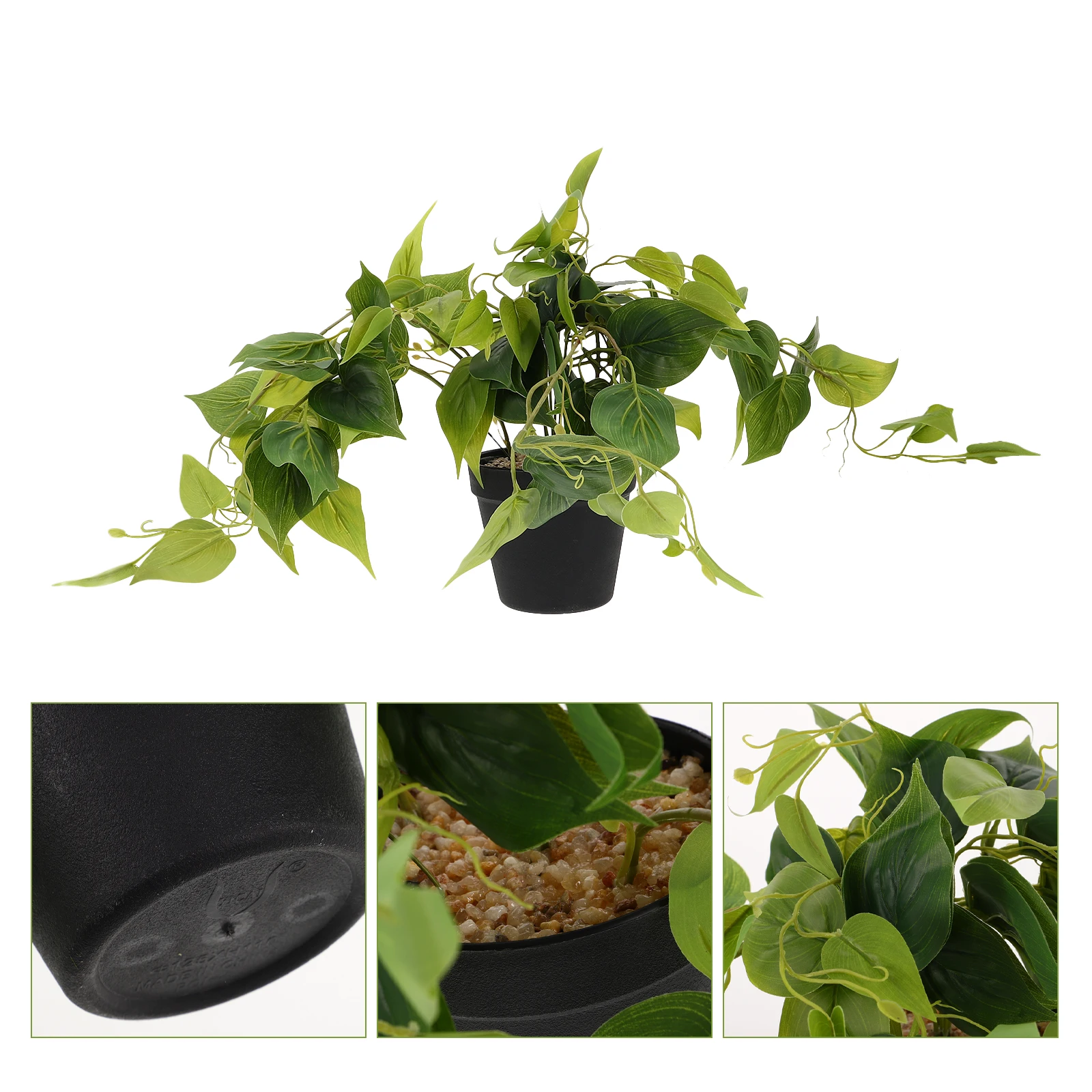 1 قطعة Pothos الاصطناعي واقعية داخلي صغير وهمية بوعاء الخضرة للمنزل غرفة نوم مكتب ديكور فو نباتات معلقة