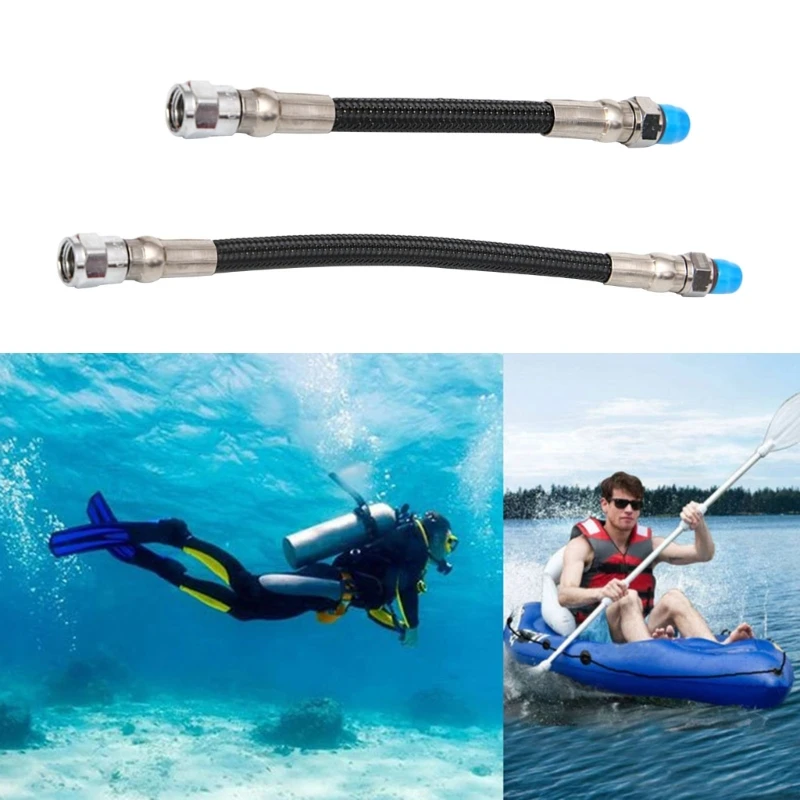 Scuba Diving Flexible Braided Hose (15cm/22.5cm) Black High Pressure Regulator Hose First Second Stage Octopus