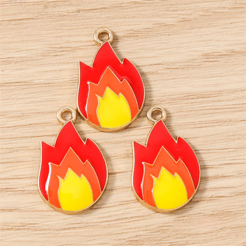 10 Stück Mix Emaille Feuer Thema Feuerwehr Werkzeuge Charms Anhänger für Schmuckherstellung Tropfen Ohrringe Halsketten DIY Handwerk Zubehör – Detail 9