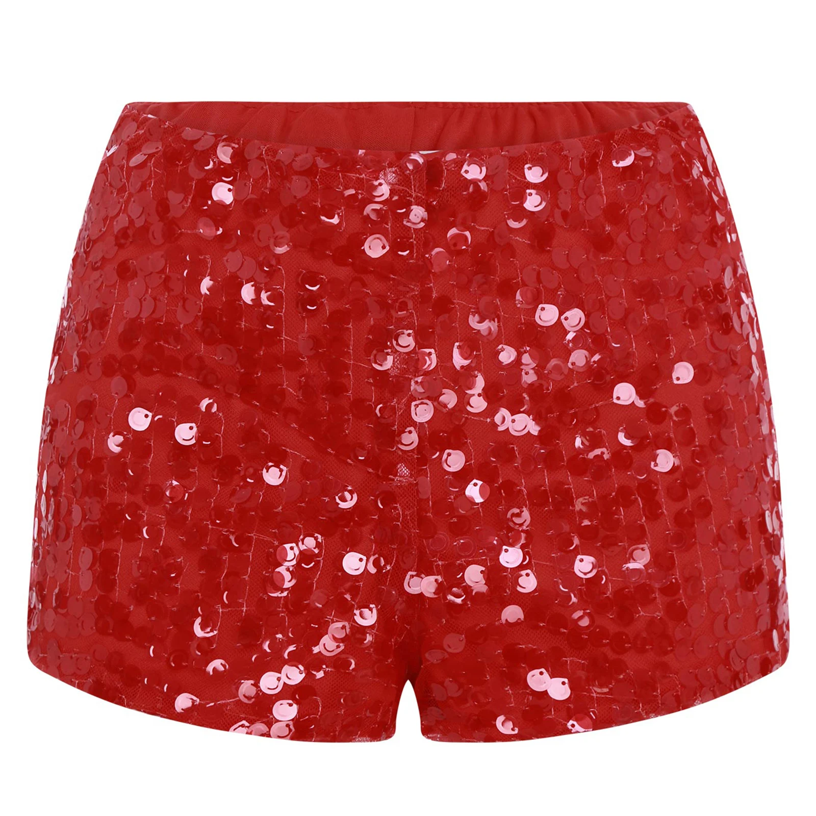 Moda Clubwear Pantaloni caldi da donna Pantaloncini con paillettes Pantaloncini a vita alta Pantaloncini con paillettes scintillanti Festival musicale Raves Costume da festa