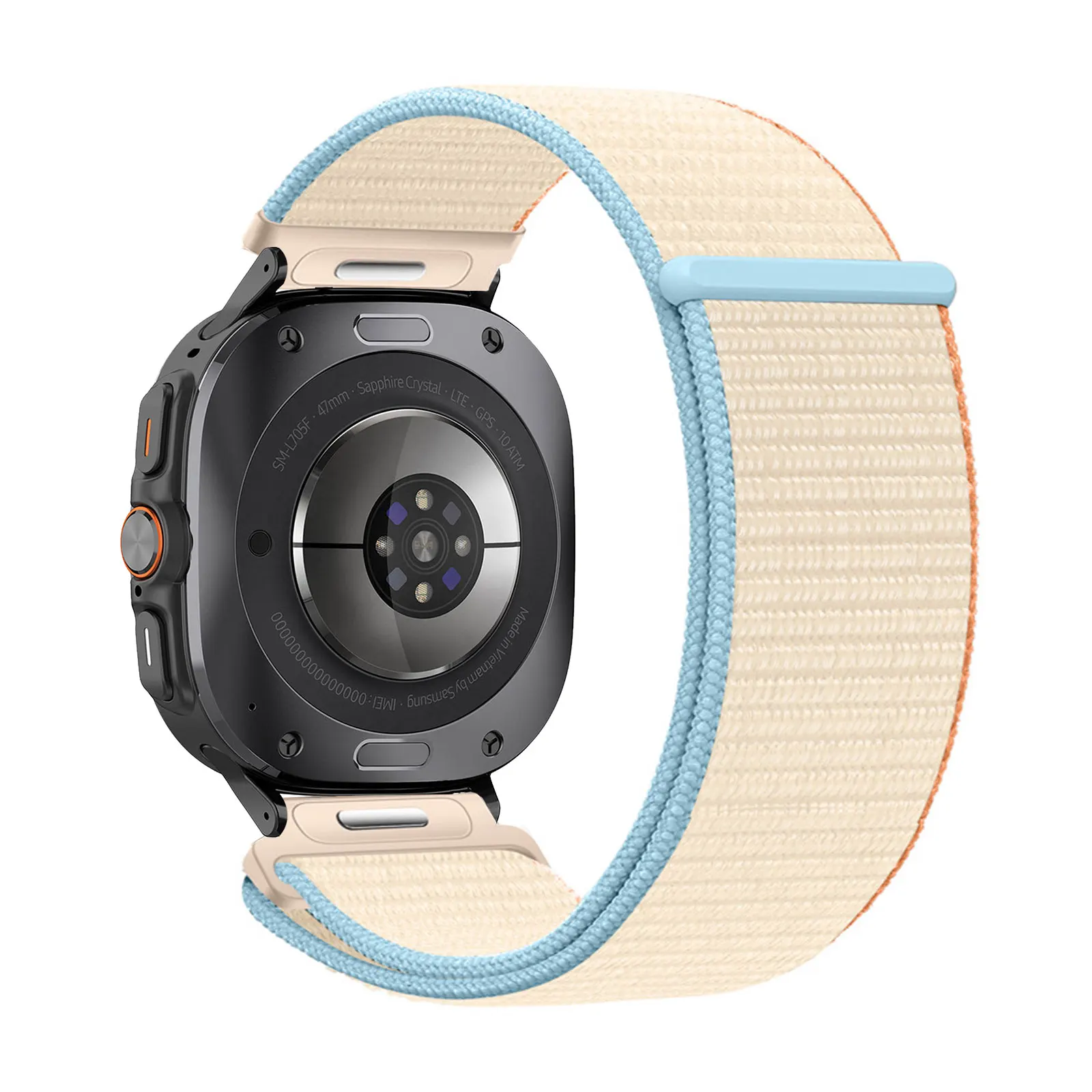 Nylon Bands for Samsung Galaxy Watch Ultra 47mm with Velcro and Snap fastener