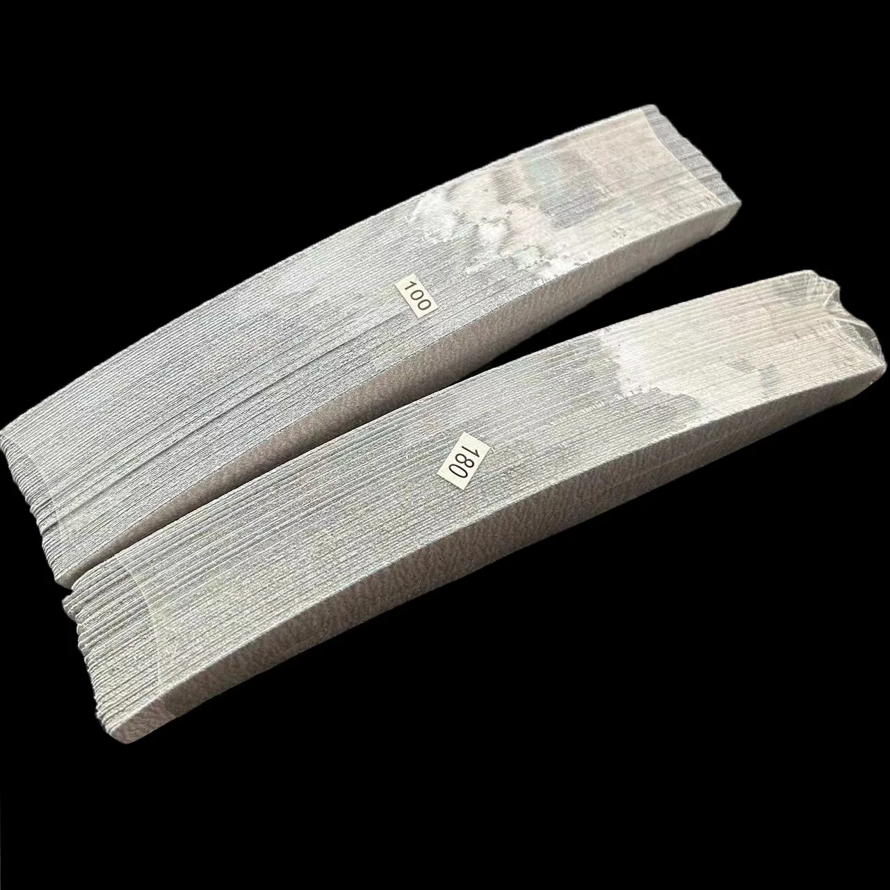 1 pc metal nail file with 2sets(100 pcs) removalble pads durable nail file  replacement sandpaper pads halfmoon shape nail file