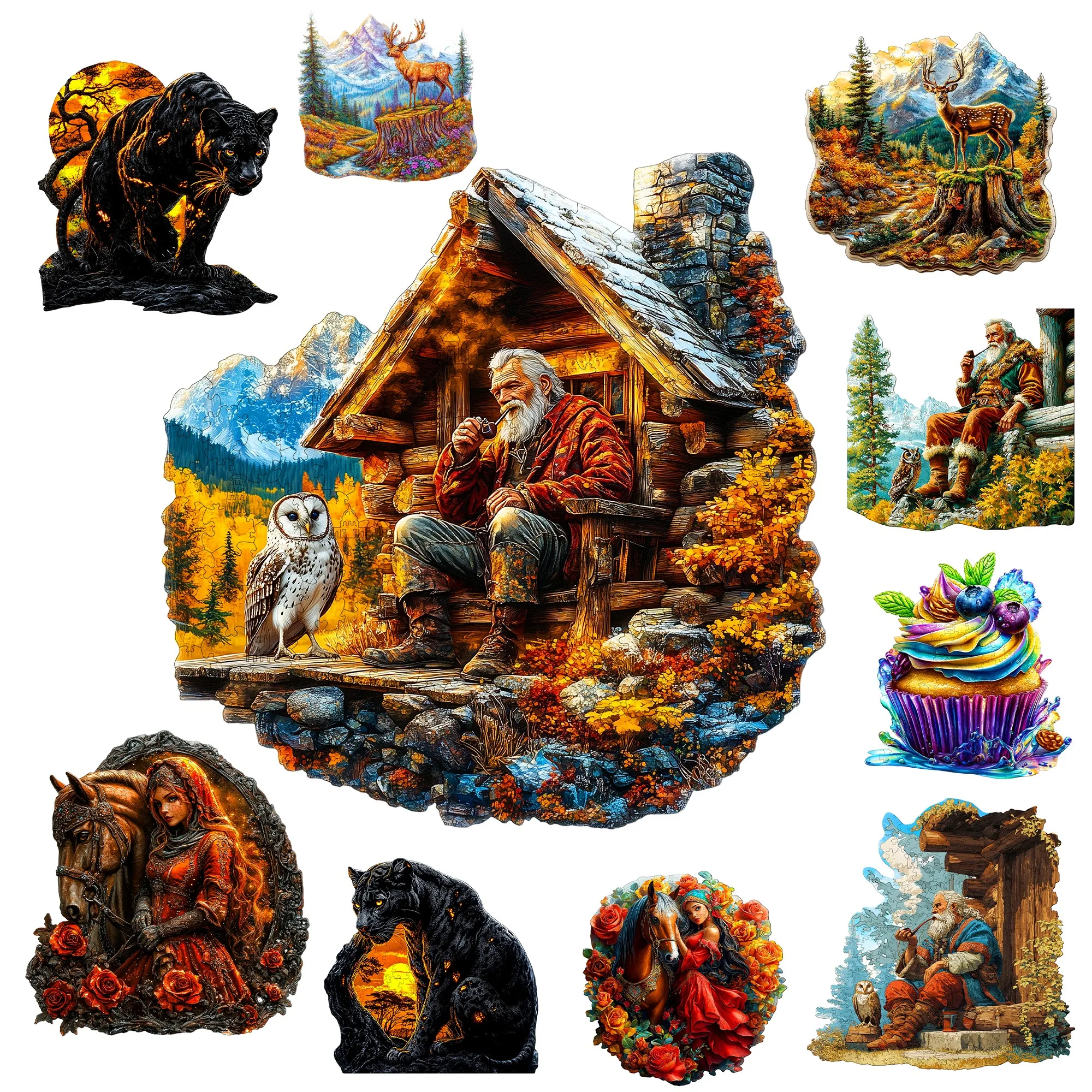 Persian Style Theme Wooden Jigsaw Puzzle Wooden Decor Painting Christmas and Halloween Gift Toy For Teen And Kid