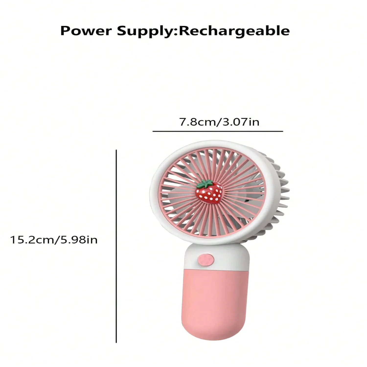 

1pc Portable Usb Rechargeable Fruit Shaped Handheld Mini Fan With Stand