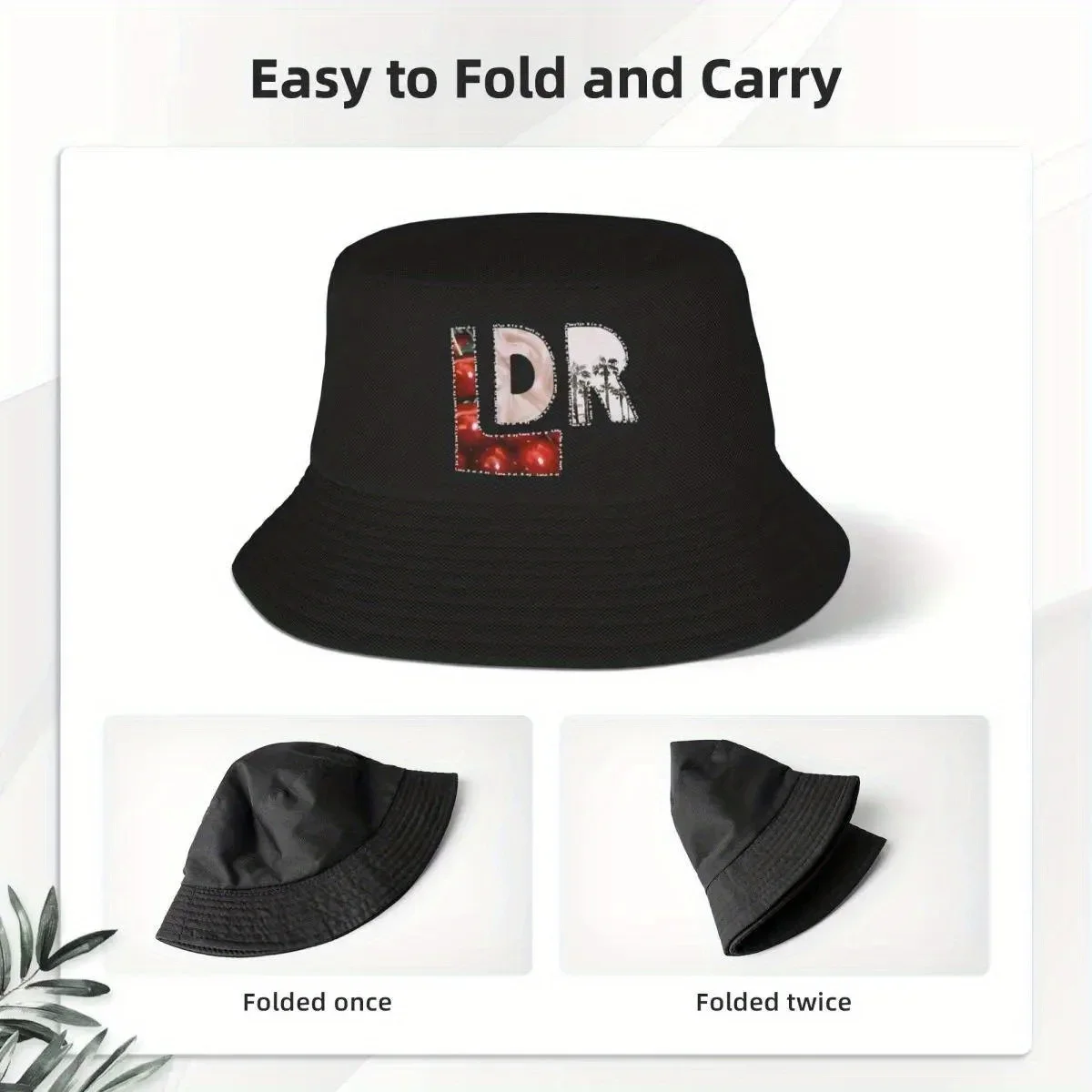Trendy Personaliesd Lana Del Rey Logo Bucket Hat For Girl UV Protection Vintage Bob Hats Summer Beach Vacation Getaway Headwear