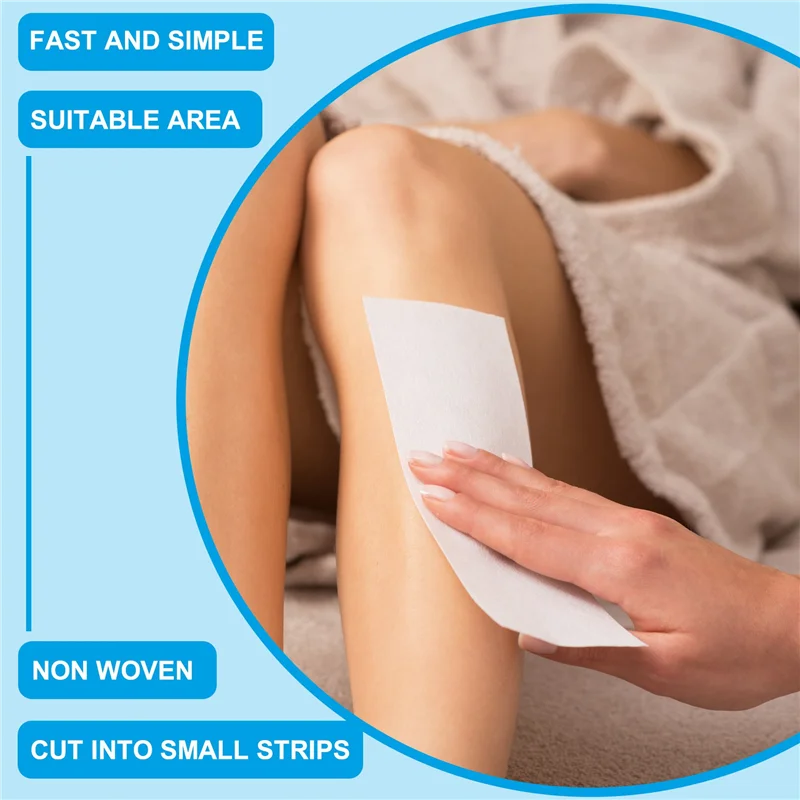 A006-200 Pak Strip Waxing Penghilang Rambut Strip Lilin Non Woven Strip Epilating untuk Wajah, Kaki, Ketiak, Tubuh dan Bikini, Putih
