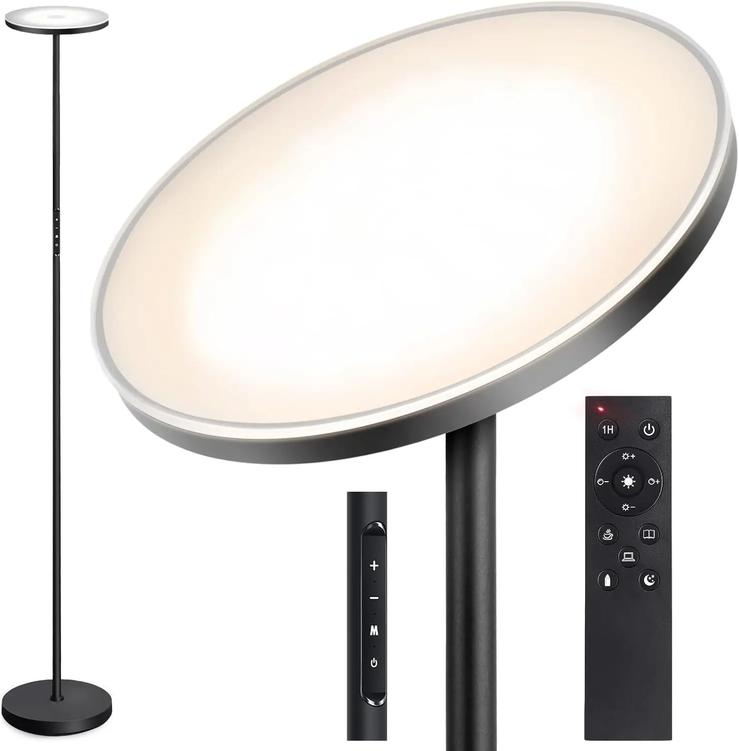 

Floor Lamp, 30W/3000LM LED Modern Torchiere Sky Lamp, Super Bright Dimmable Standing Tall Lamp with 4 Color Temperatures