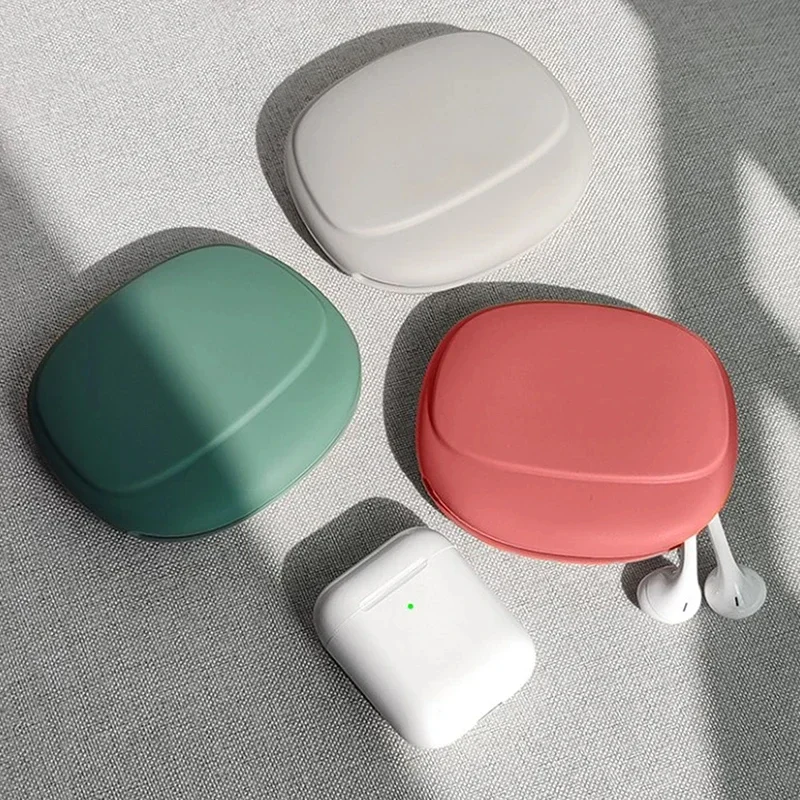 Saco de armazenamento de fone de ouvido com fio de silicone simples portátil bolsa de moedas cabo de dados organizador saco zero carteira caixa de arm