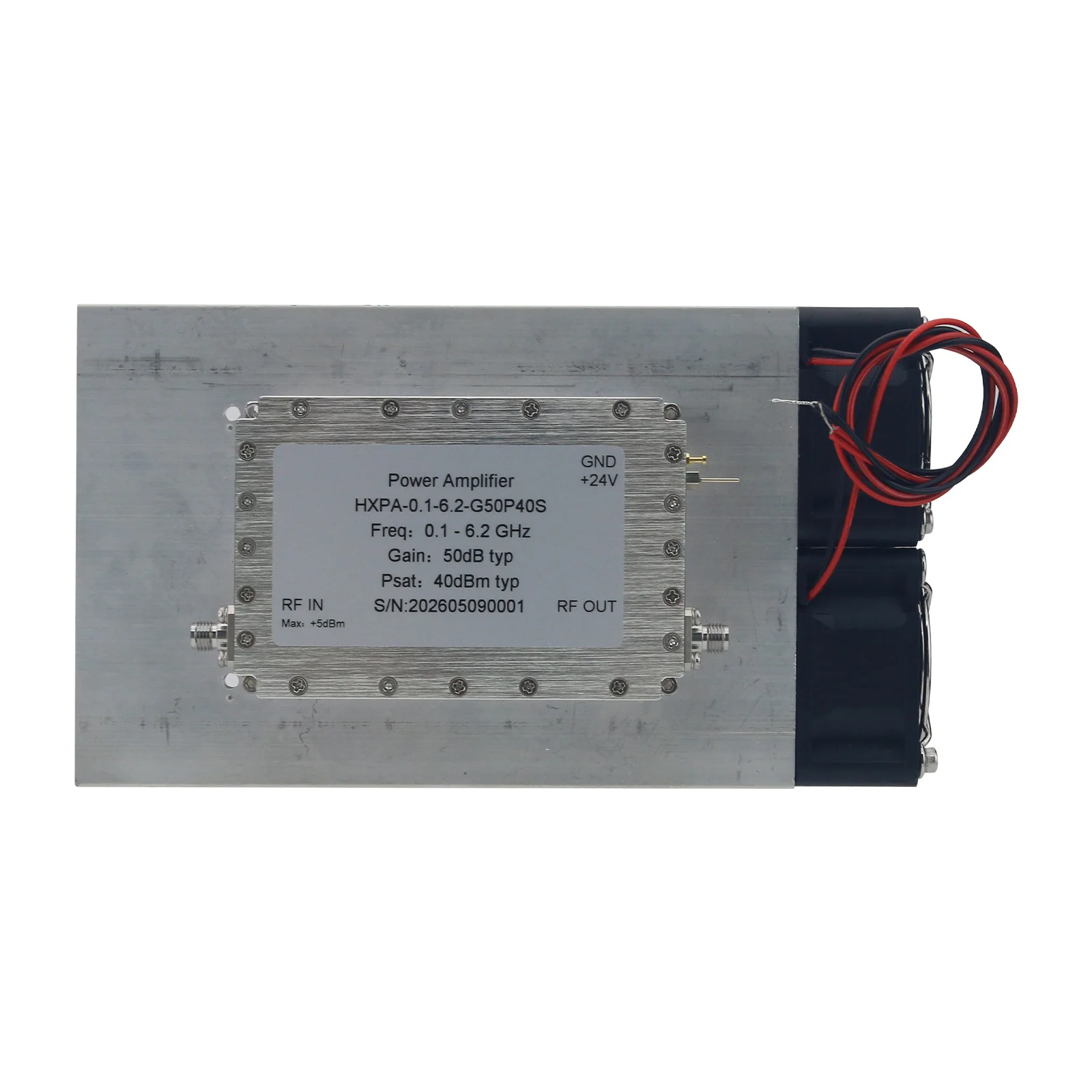 0.1-6.2GHz 10W RF Microwave Power Amplifier 1.6dB Low Noise 50dB High Gain Amplifier with S MA Female Connector