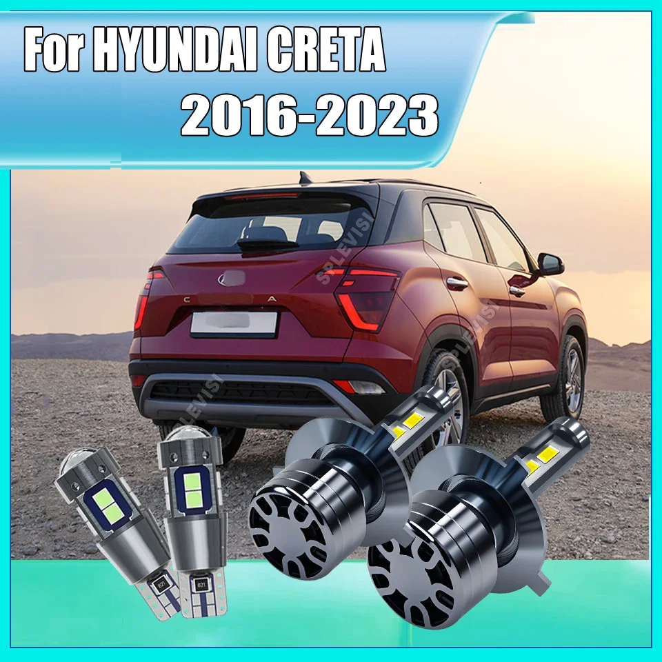 

36000LM H4 9003 Dual Beam Headlight Bulbs Driving Lights Cool White Color For HYUNDAI CRETA 2016 2017 2018 2019 2020 2021-2023