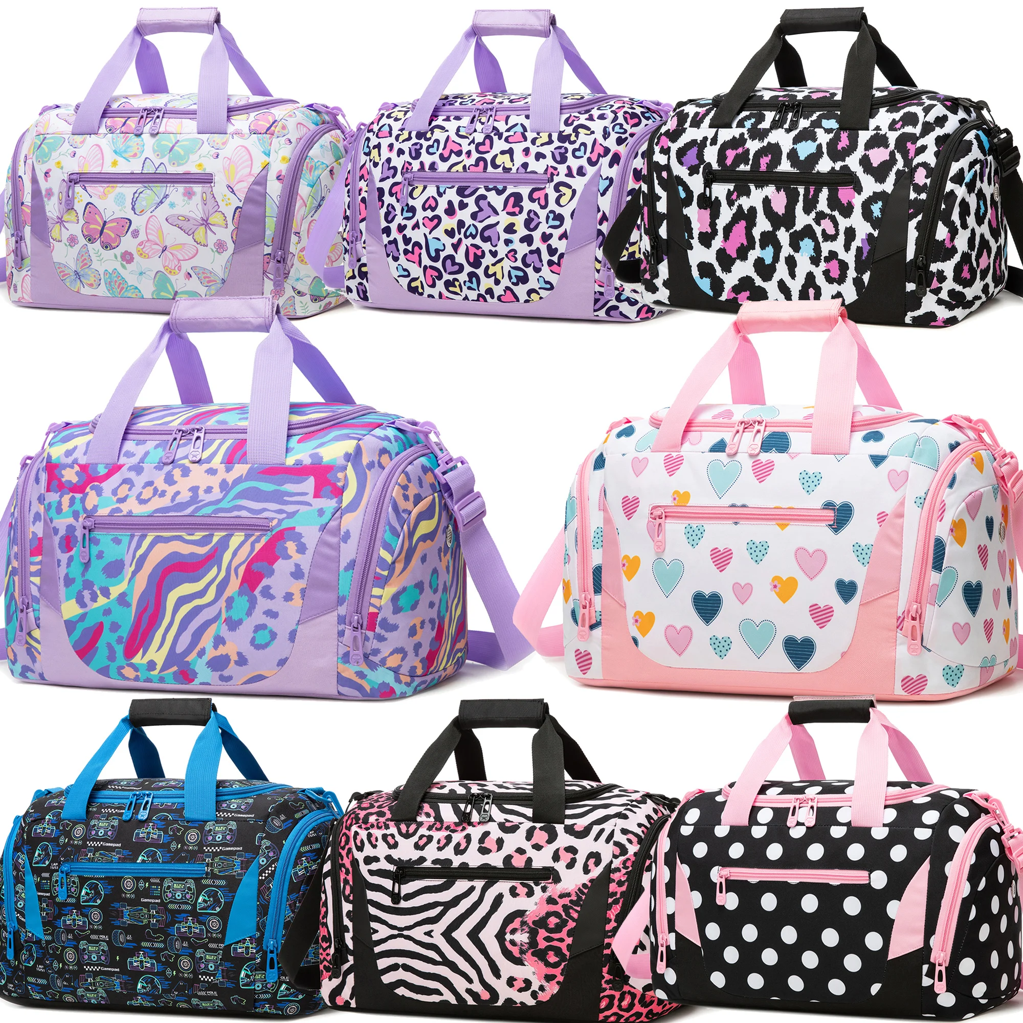 travel-overnight-duffle-bag-for-girls-kids-dance-weekender-gym-bag-featuring-shoe-compartment