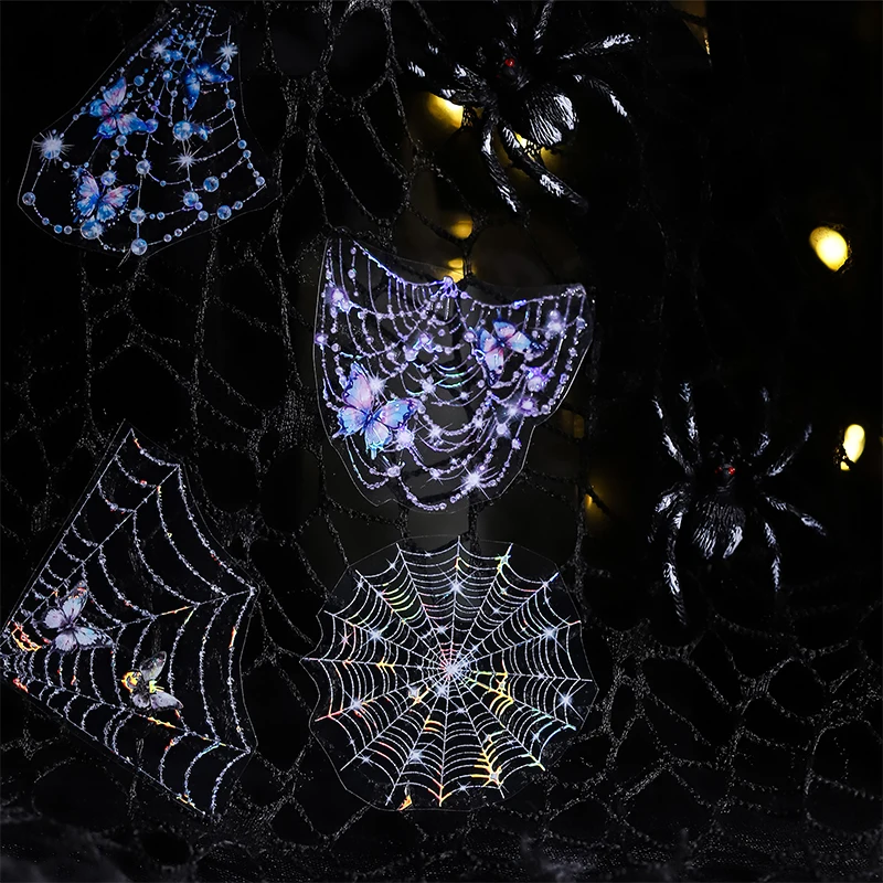 JIANQI 50mm * 2m PET Fantasy Spider Web nastro Adesivo Collage decorativo Adesivo Fai da te Scrapbooking fatto a mano Nastro adesivo