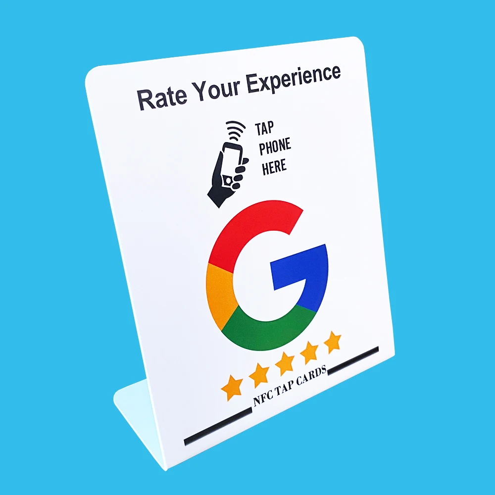 Google Review NFC Stand Display Table Signage NFC Card Stand for Google Review RFID 13.56Mhz ISO14443A 504Bytes NTAG215 NFC Card