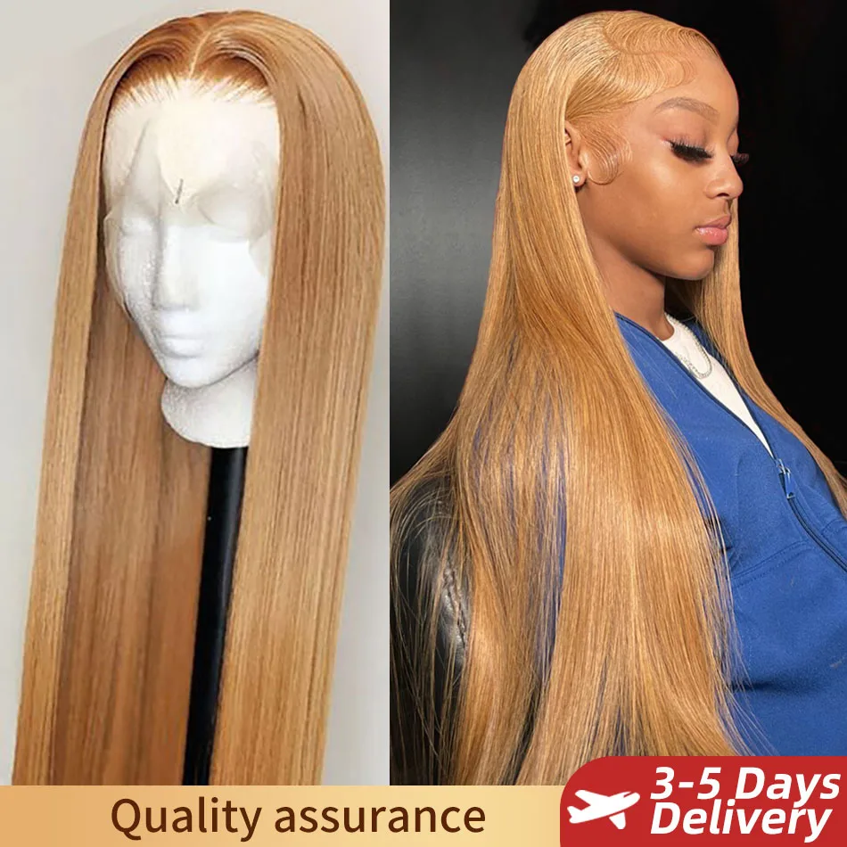 Tuneful 27# Honey Blonde Colored Wig 13x6 HD Transparent Lace Front Human Hair Wigs Straight Human Hair Frontal Wigs For Women