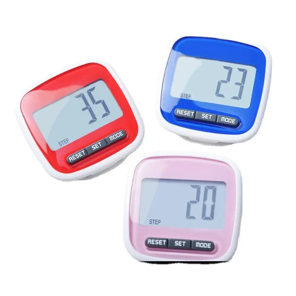 Portable ABS 3D Tri-Axiis Pedometer Digital Display with Clip Step Counter Steps Tracker Unisex