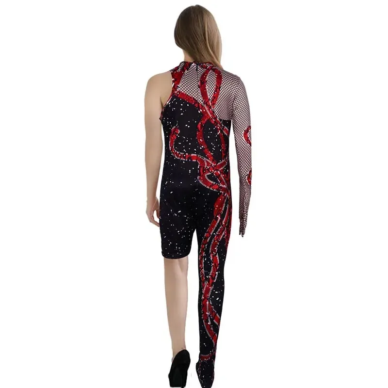 Taylor Cosplay Swift Eras Tour Sparkles Costume imprimé 3D Sexy noir une jambe serpent combinaison Halloween body femmes garçon filles