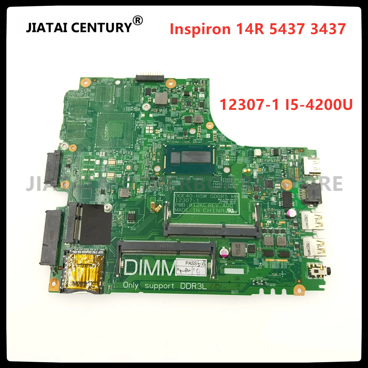 

12307-1 FOR Dell Inspiron 14r 5437 3437 Laptop Motherboard 0YGRK4 YGRK4 CN-0YGRK4 W/ i5-4200U CPU 100% well working