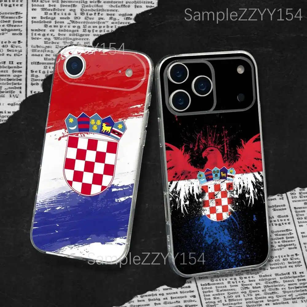 

Flag of Banate of C-Croatia Phone Case For iPhone 17,16,15,14,13,12,11 Plus,Pro,Max,XR,XS,X,8 Plus,SE,Mini Transparent Silm Soft