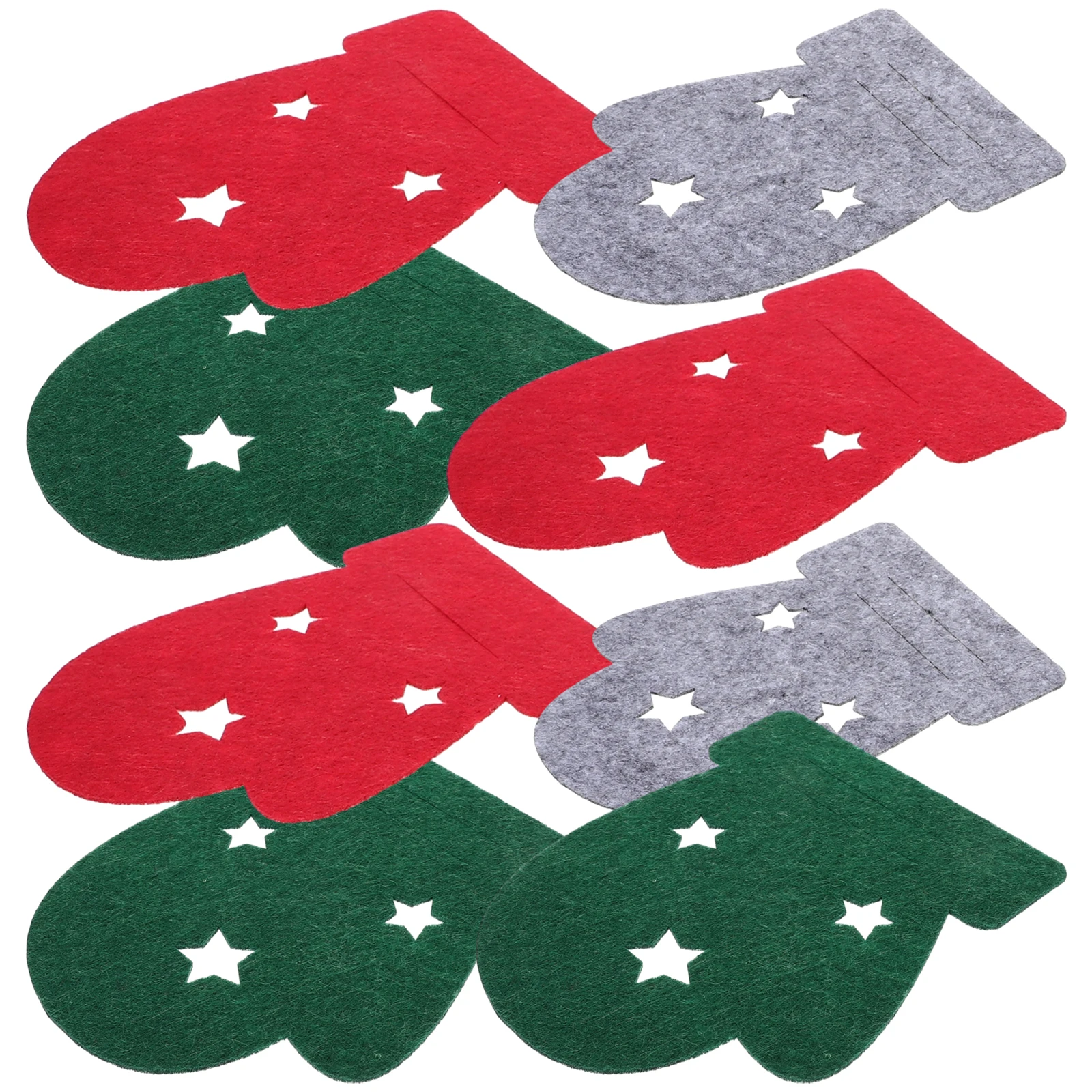 

12 Pcs Christmas Cutlery Holder Felt Gloves Silverware Bag Red Green Gray Party Supplies Storage ganizer Dinning Table