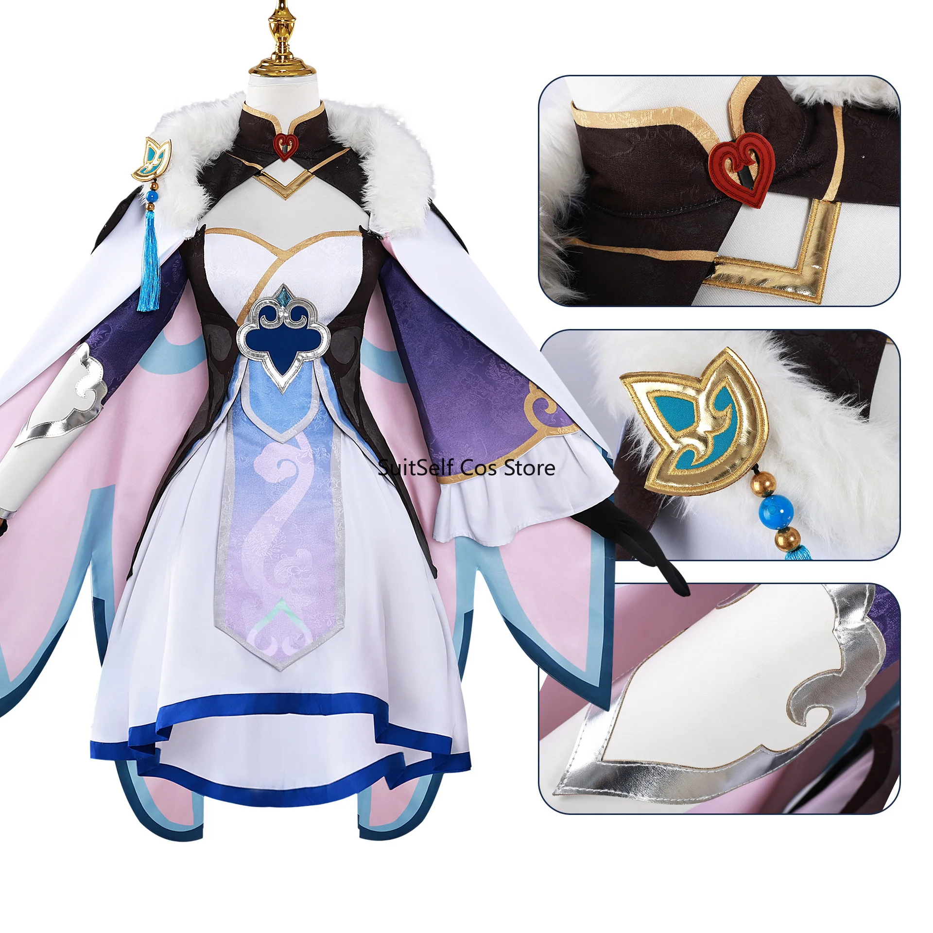 Honkai Star Rail Cosplay Game Baiheng Cosplay Costume Women Dress Outfit Uniform Wig Shoes Halloween Clothing for Women Girl